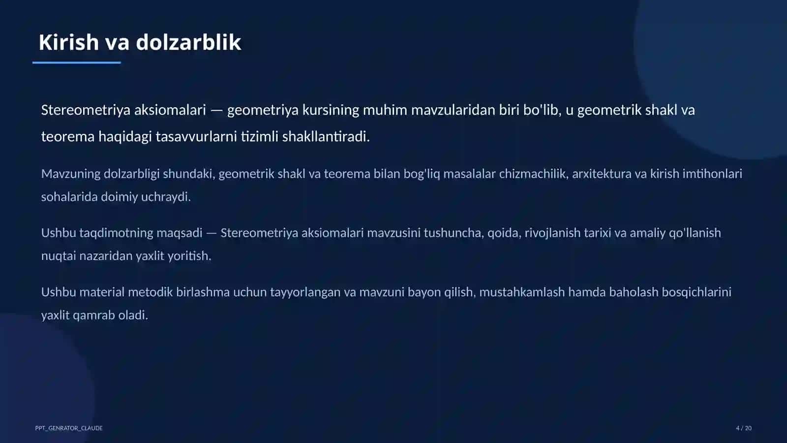 Stereometriya aksiomalari (10-sinf) 4