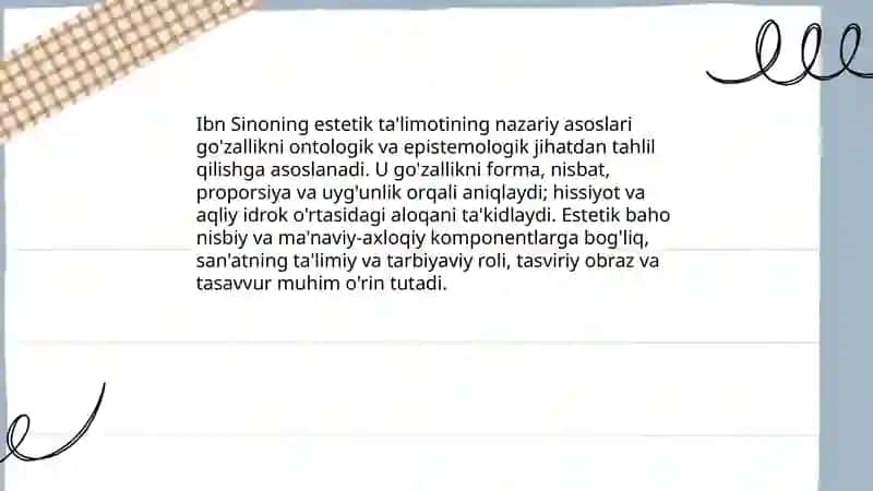 Ibn Sinoning Estetik Ta'limoti 4