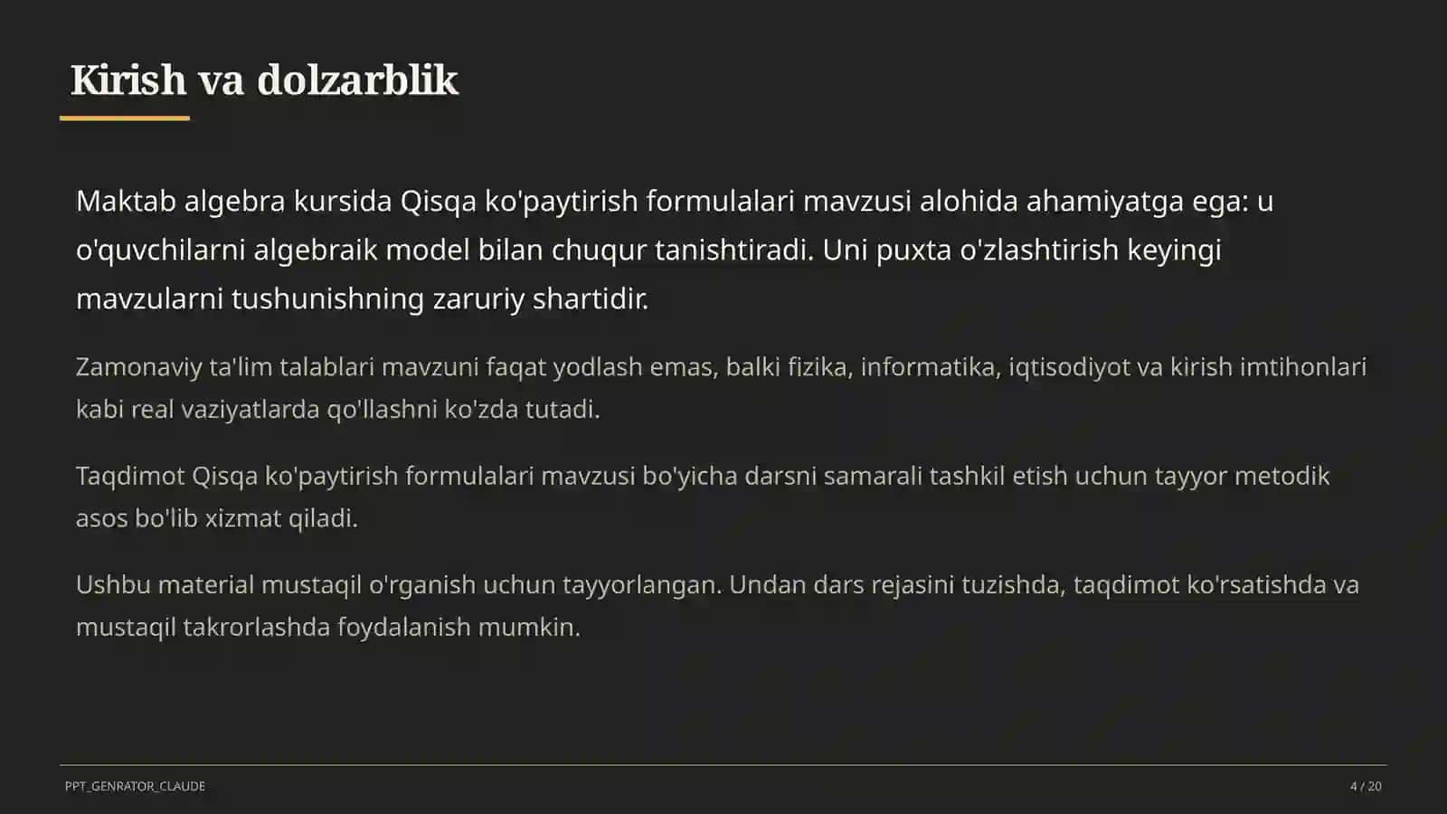 Qisqa ko'paytirish formulalari (7-sinf) 4