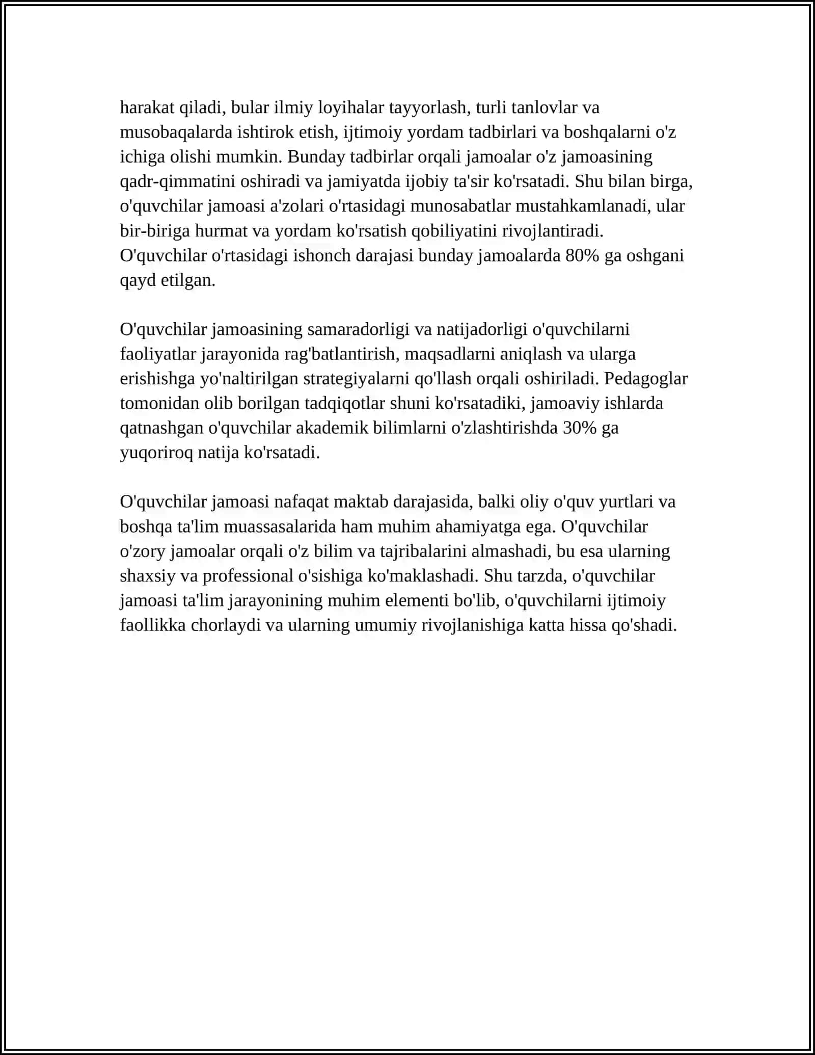 O'QUVCHILAR JAMOASI - YAGONA PEDAGOGIK JARAYONNING ASOSIY SHAKLI 4