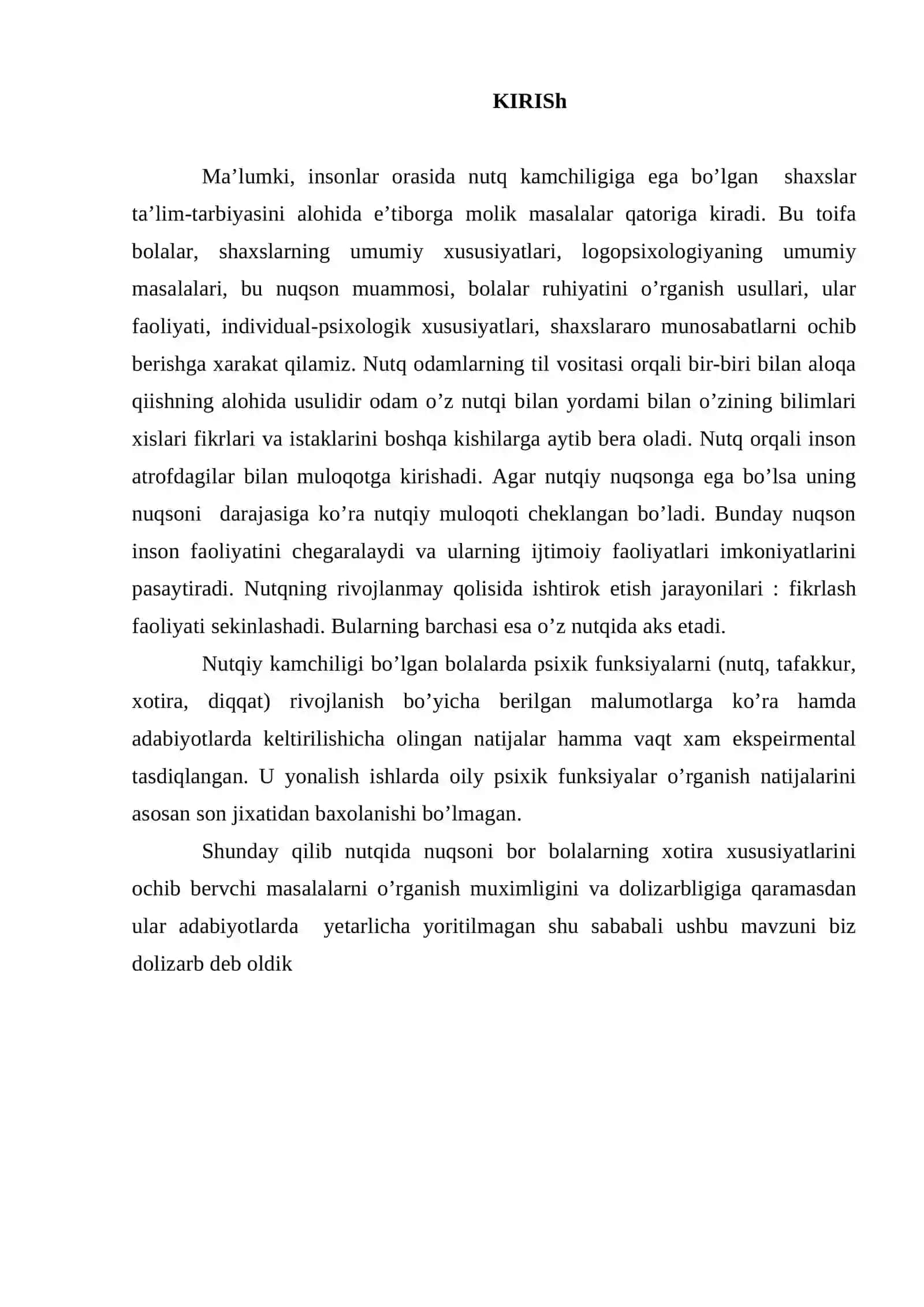 Nutqida nuqsoni bor bolalar xotirasining o’ziga xosligi 4