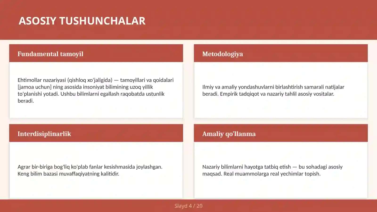 Ehtimollar nazariyasi (qishloq xo'jaligida) — tamoyillari va qoidalari [jamoa uchun] 4