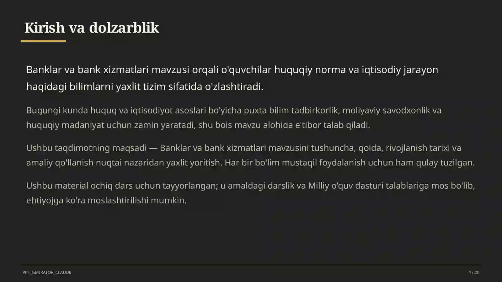 Banklar va bank xizmatlari (10-sinf) 4