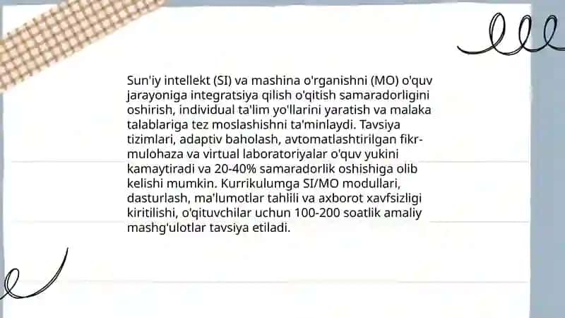 Zamonaviy texnologiyalarni joriy qilish orqali jahon standartlariga mos keladigan mutaxassislarni tayyorlash 4
