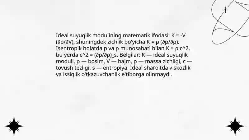 Ideal suyuqlik moduli 4