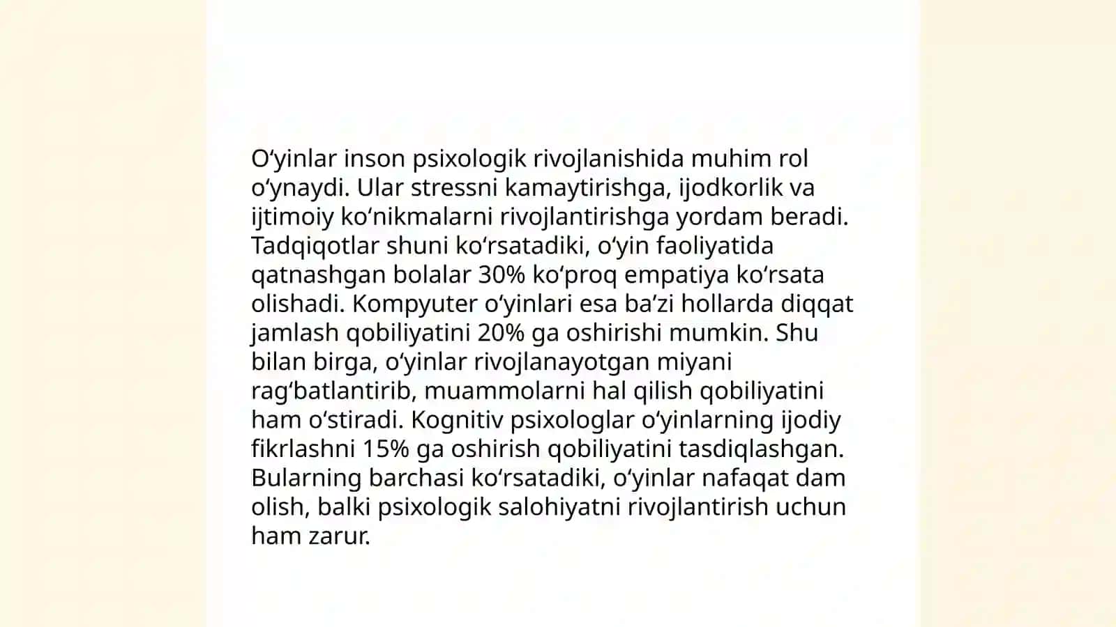 Oʻyin Bolalar Faoliyatining Asosiy Turlari 4