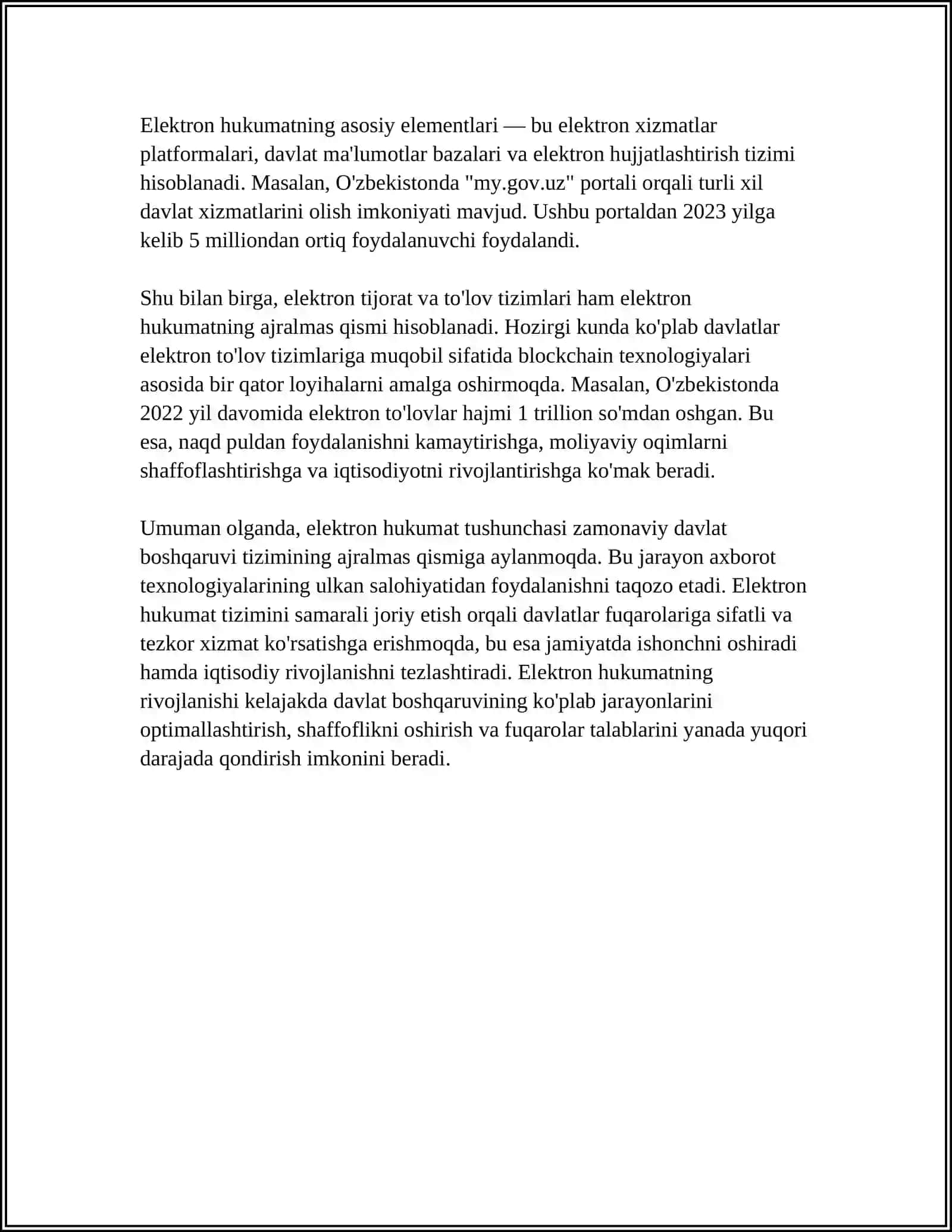 Elektron hukumat tushunchasi va vazifalari 4