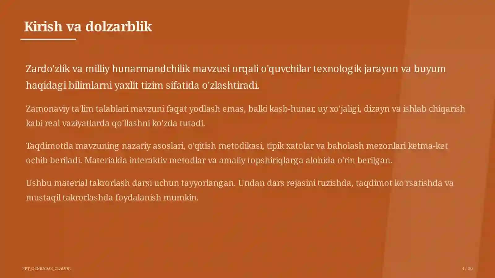 Zardo'zlik va milliy hunarmandchilik (8-sinf) 4