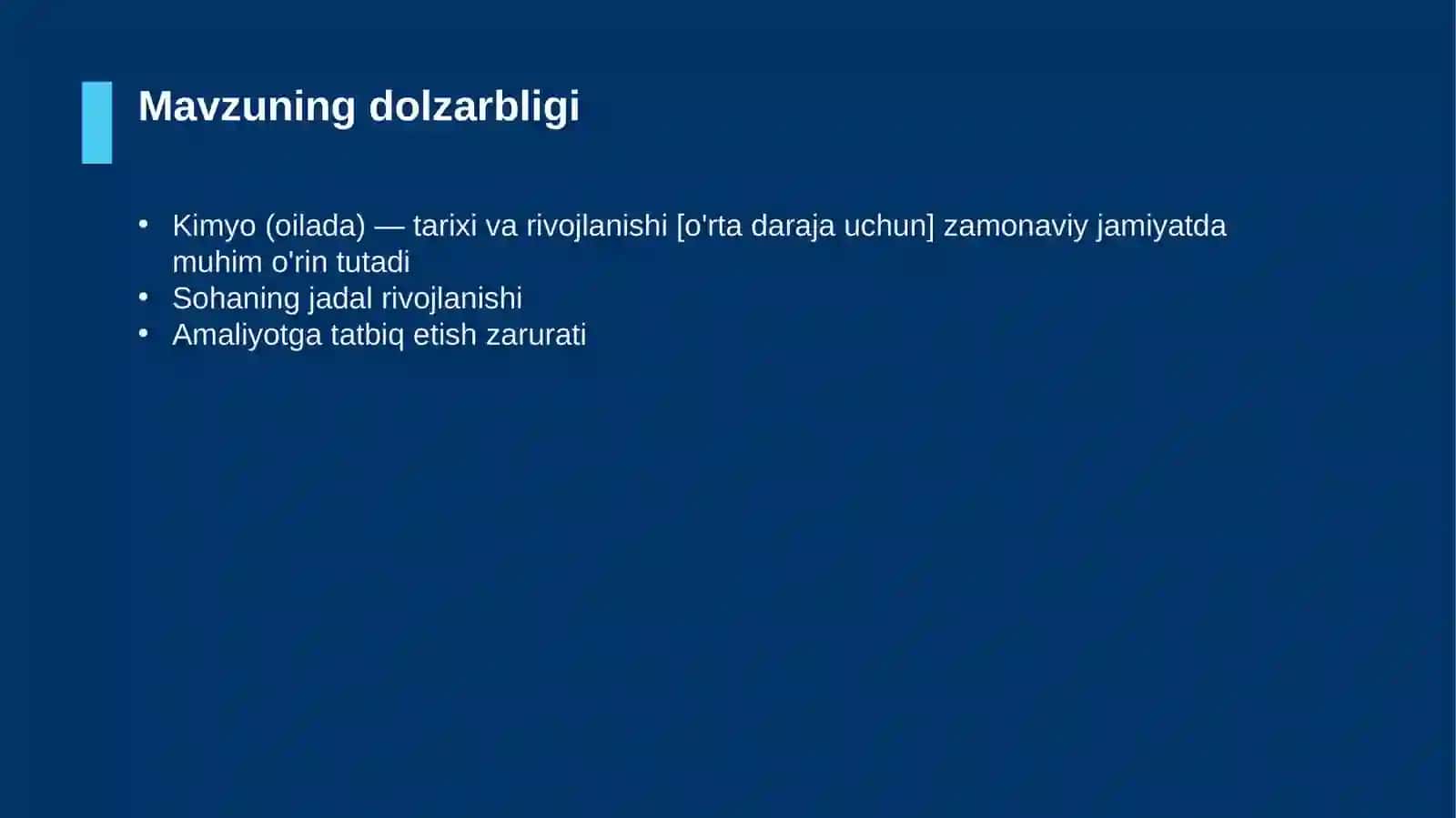 Kimyo (oilada) — tarixi va rivojlanishi [o'rta daraja uchun] 4