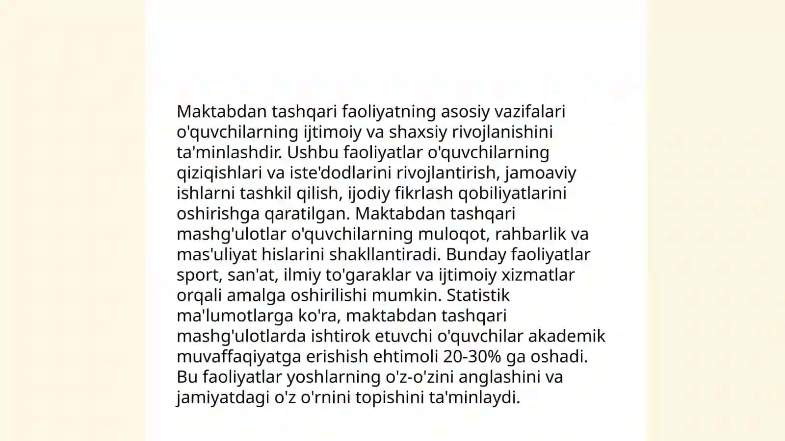 Sinfdan va maktabdan tashqari tarbiyaviy ishlarning maqsadi va vazifalari 4