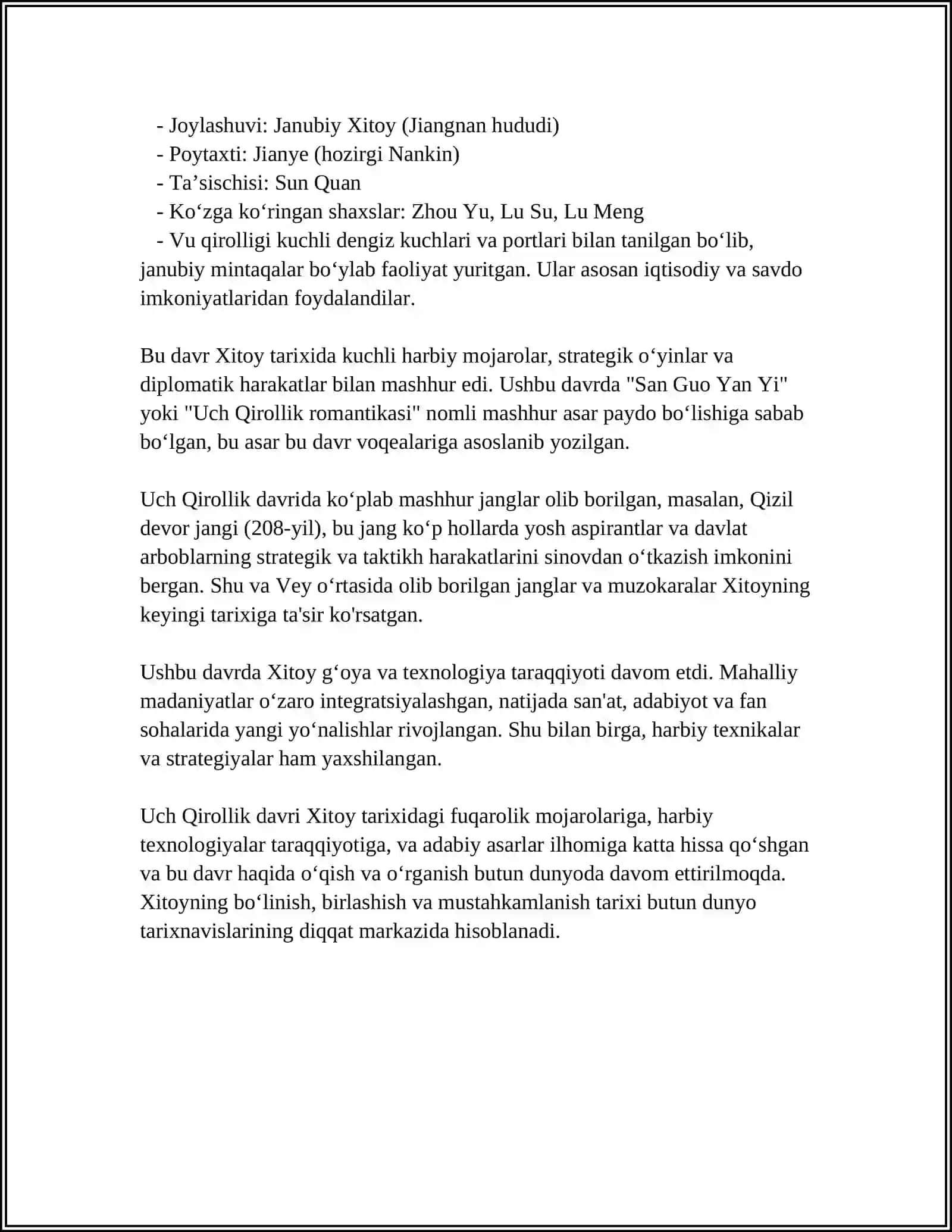 UCH QIROLLIK (SAMGUK) DAVRI 4