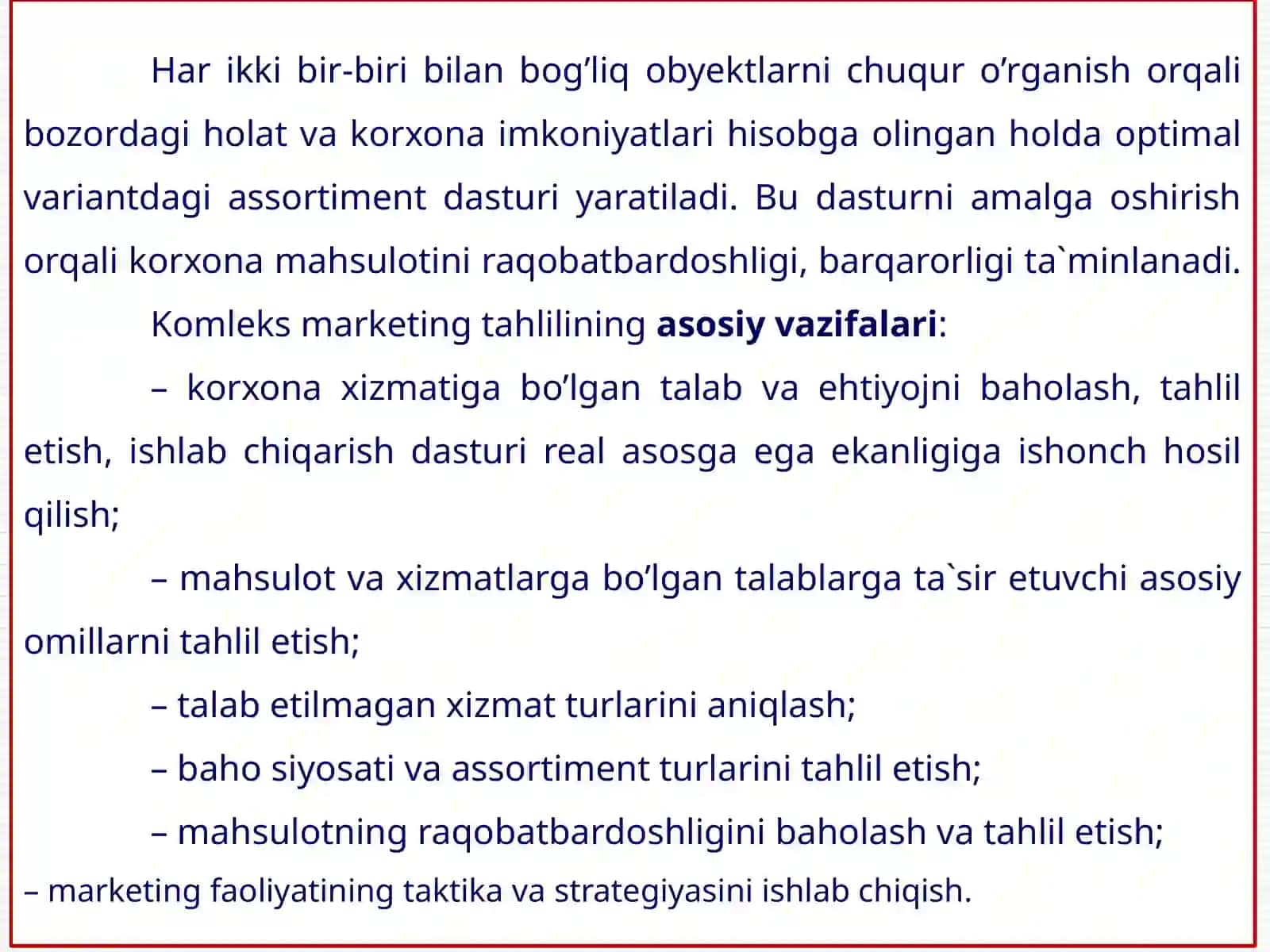 Marketing faoliyati tahlili 4
