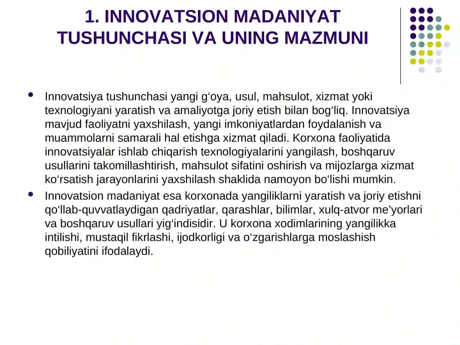 KORXONADA INNOVATSION MADANIYATNI SHAKLLANTIRISH YO`LLARI 4