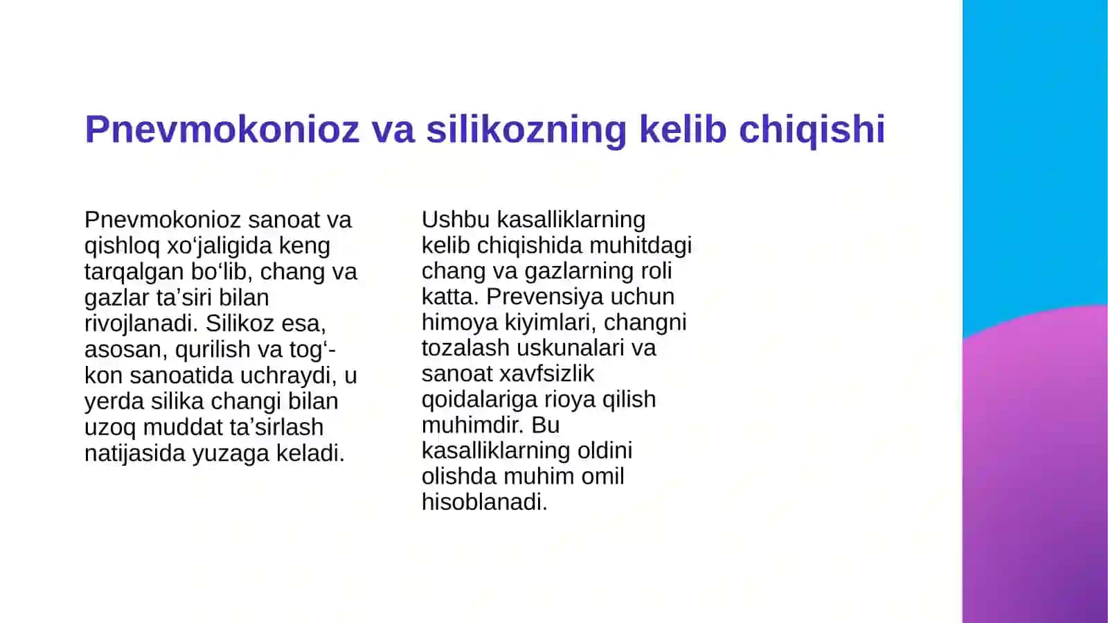 Pnevmokonioz va silikoz 4