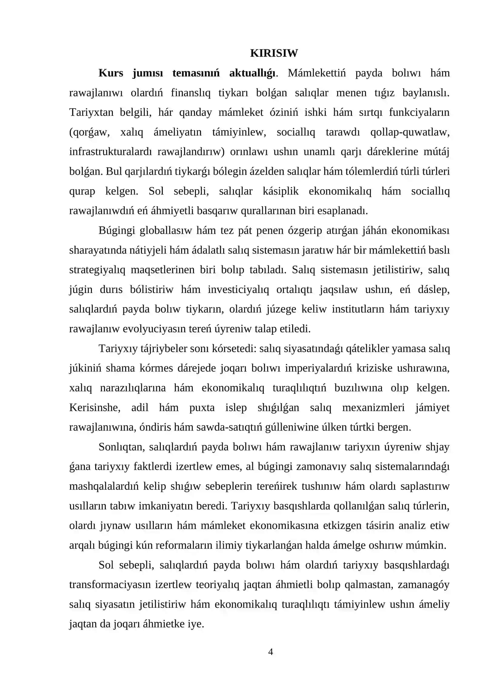 Salıqlardıń payda bolıwı hám rawajlanıwı 4