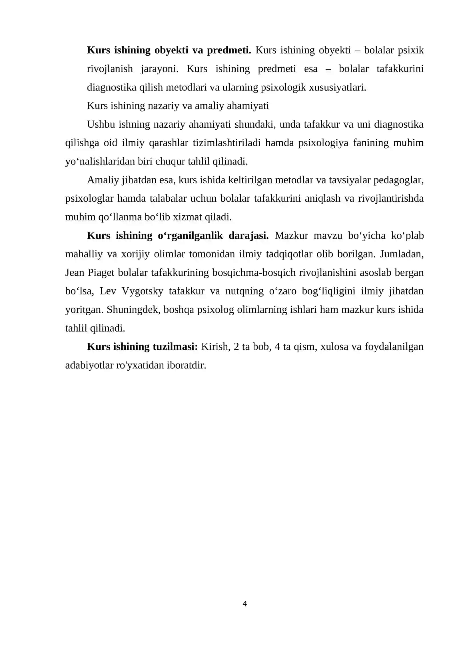kurs ishi Tafakkurni diagnostika qilish metodlari sh 4