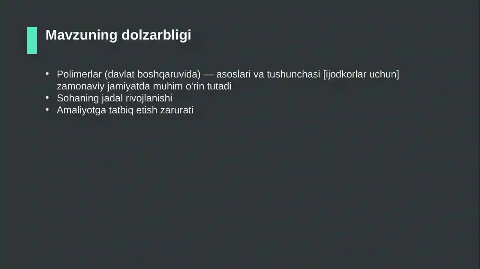 Polimerlar (davlat boshqaruvida) — asoslari va tushunchasi [ijodkorlar uchun] 4