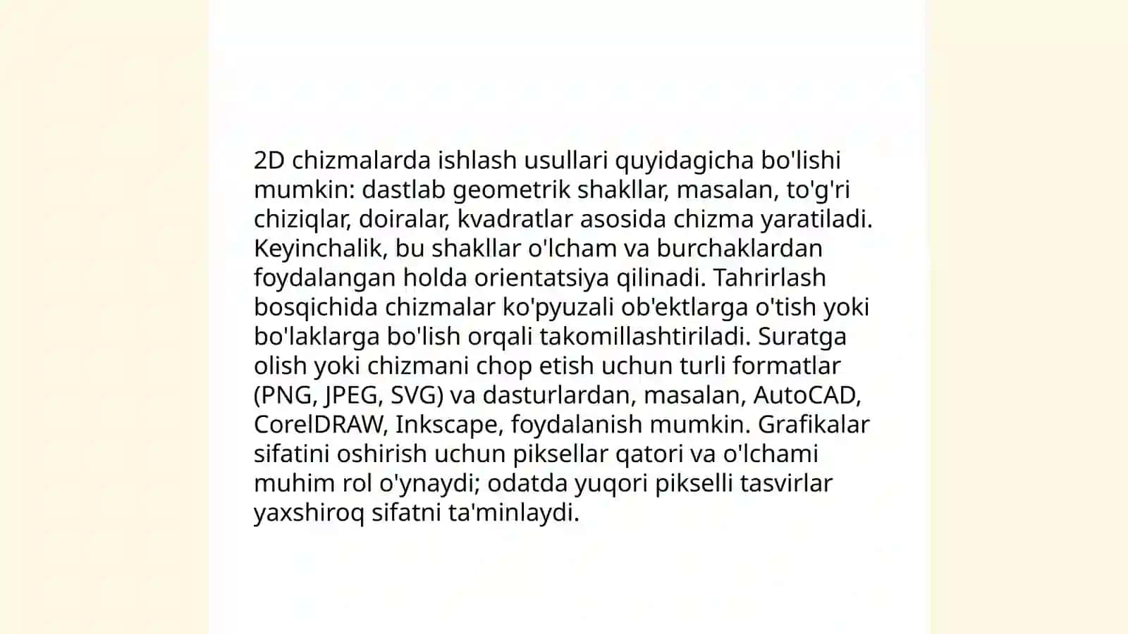 CAD da ishlash usullari 4