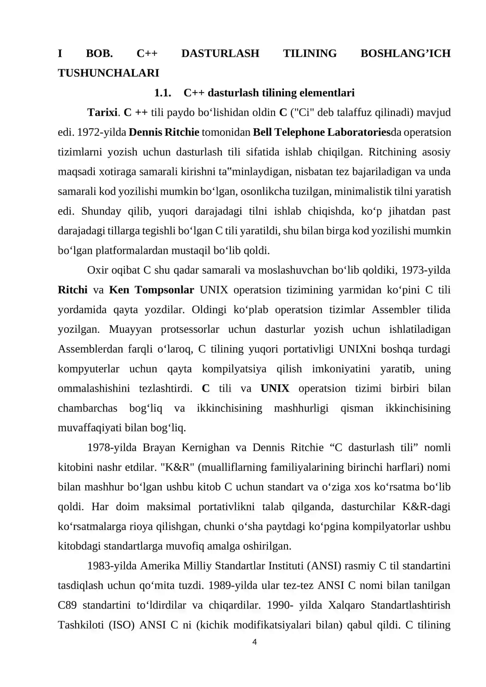 C++ TILIDAGI DASTURLARNING TARKIBIY QISMLARI 4