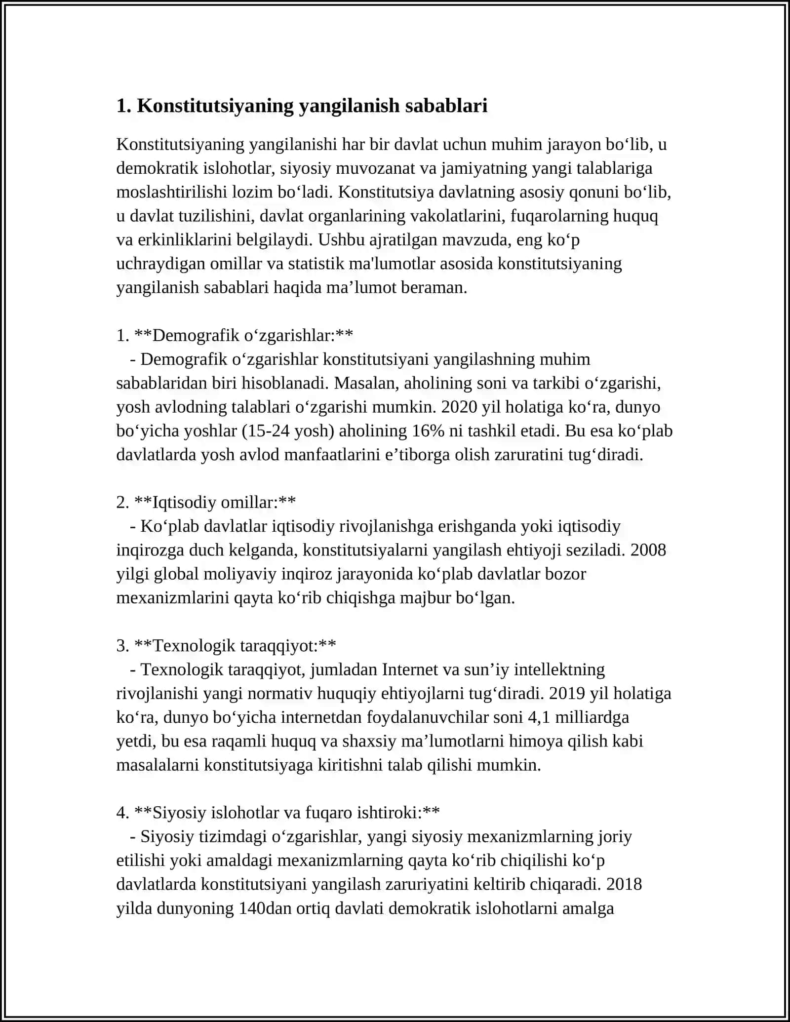 "YANGI OʻZBEKISTONNING YANGI TAHRIRDAGI KONSTITUTSIYASI KELAJAGIMIZ HUQUQIY POYDEVORIDIR" 4