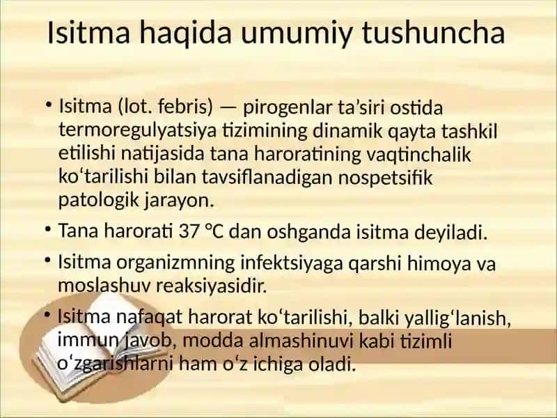 istma - tasnifi, etiologiyasi, tana harorati ko‘tarilishi sabablari, davolash 4
