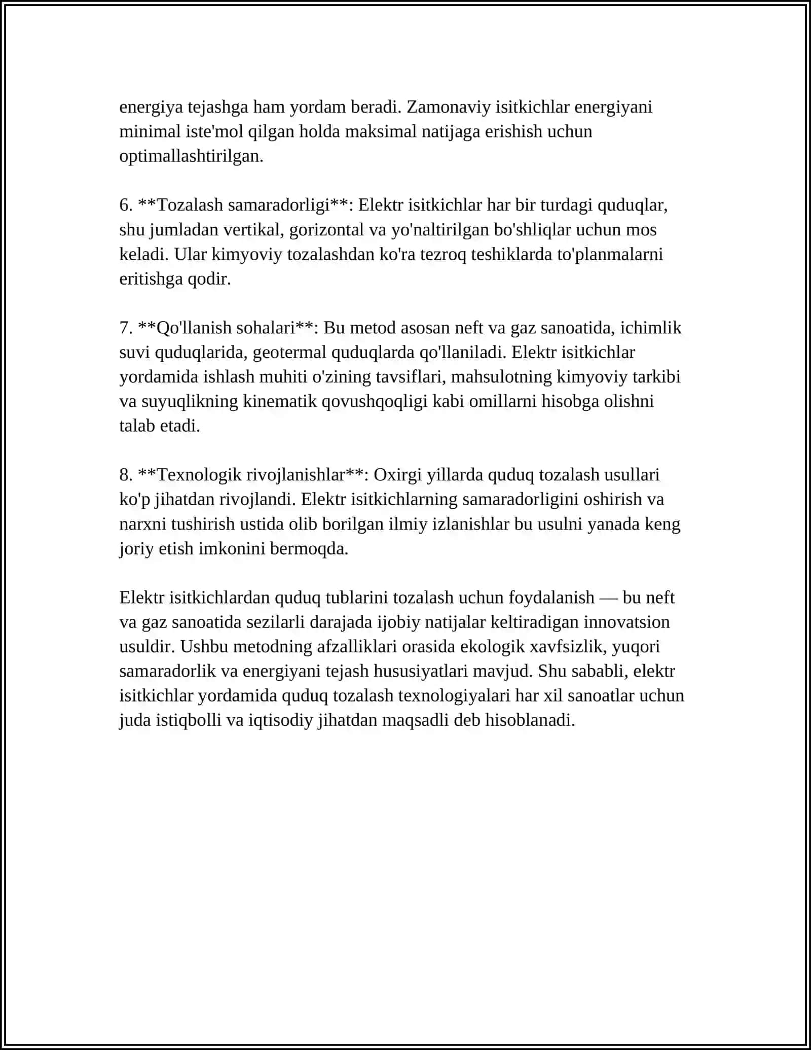 QUDUQ TUBINI ELEKTR ISITGICH YORDAMIDA ISHLOV BERISH 4