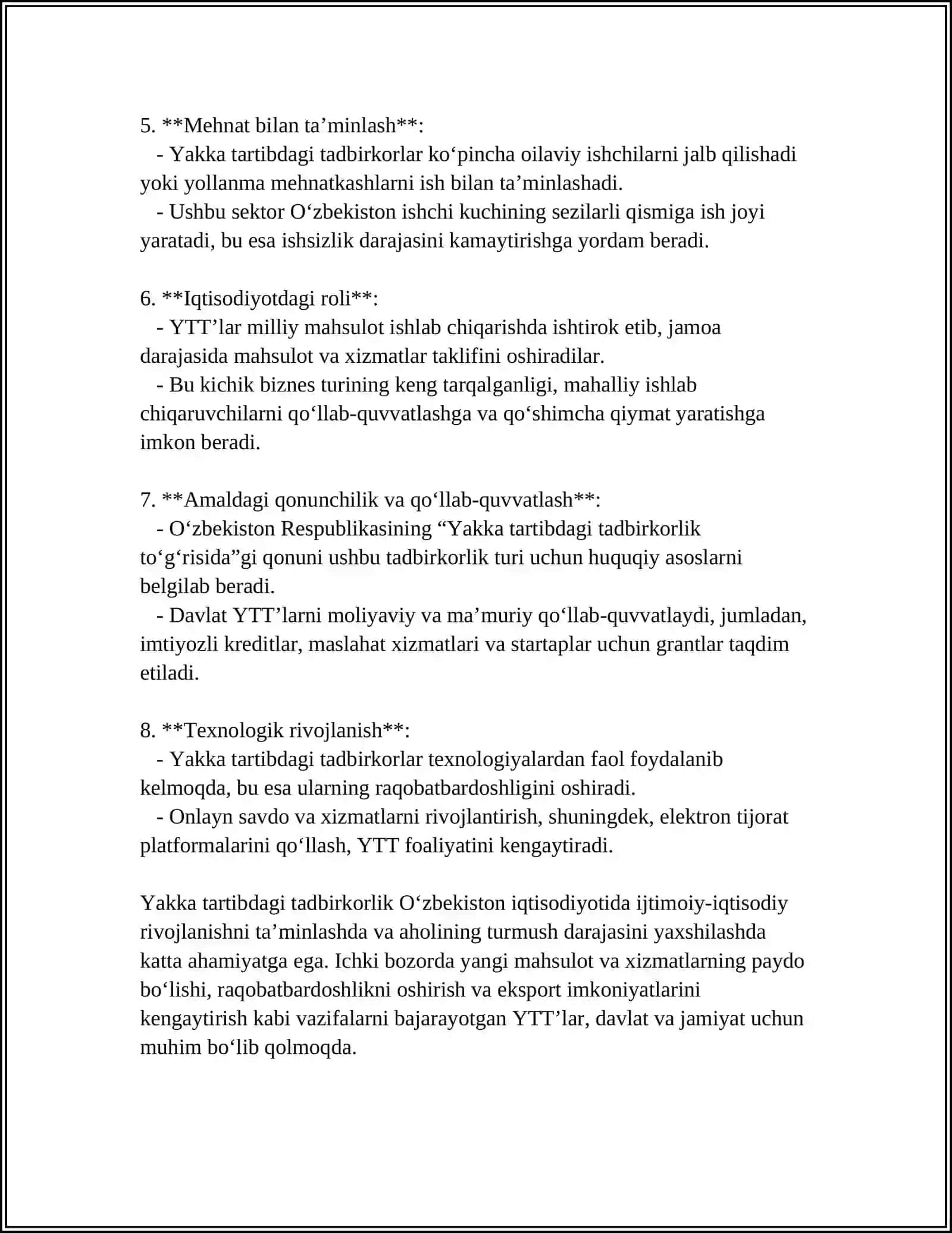 BIZNES YURITISHNING ASOSIY SHAKLLARI VA AFZALLIKLARI KAMCHILIKLARI 4