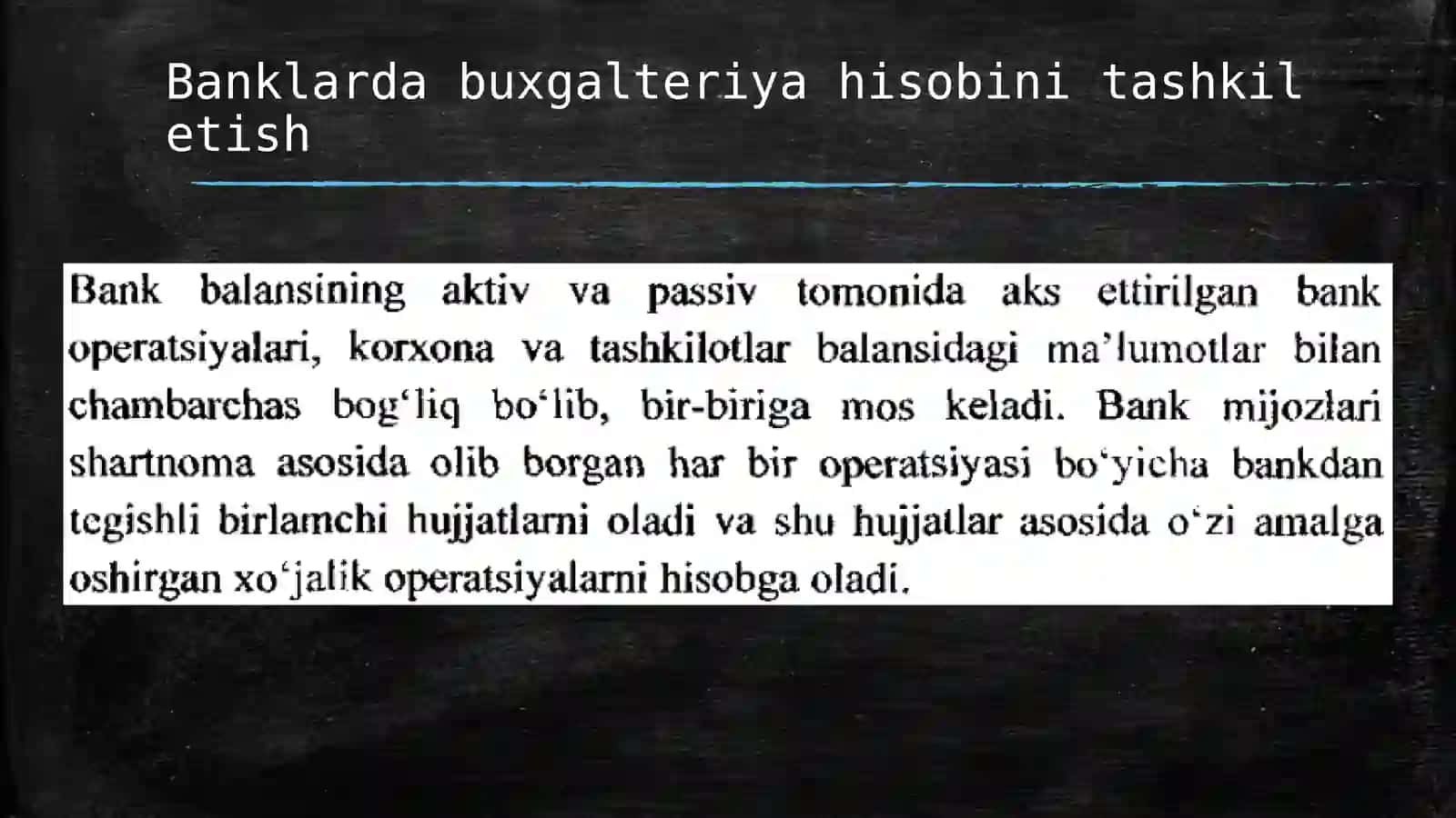 Bank xizmatlari ofislarida buxgalteriya ishlarini tashkil qilish asoslari 4