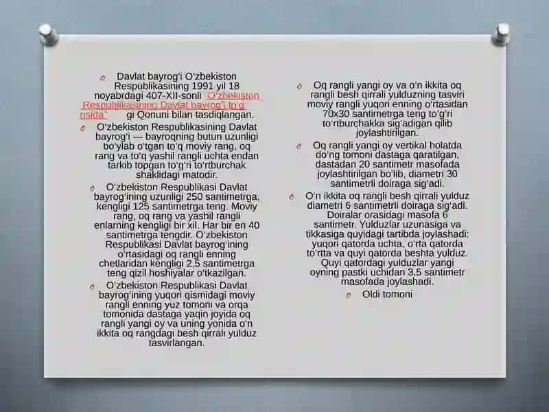 O'zbekiston Respublikasi Davlat bayrog'i 4
