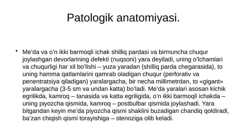 Me’dava o’nik kibi bar moqli ichakning yarakasalligi 4
