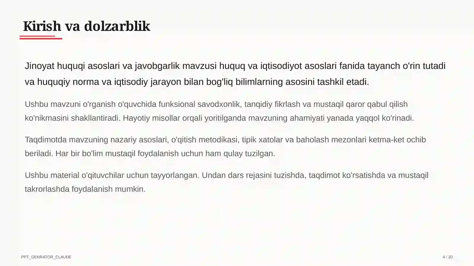Jinoyat huquqi asoslari va javobgarlik (10-sinf) 4