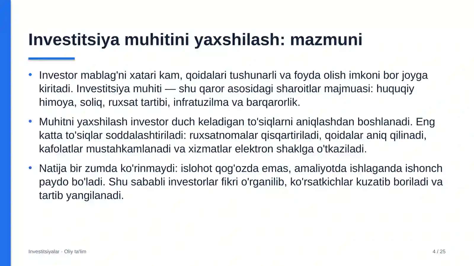 eksport faoliyatida investitsiya muhitini yaxshilash 2183 4