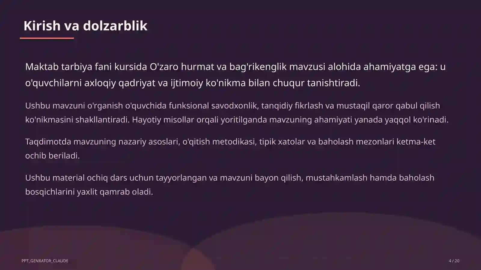 O'zaro hurmat va bag'rikenglik (7-sinf) 4