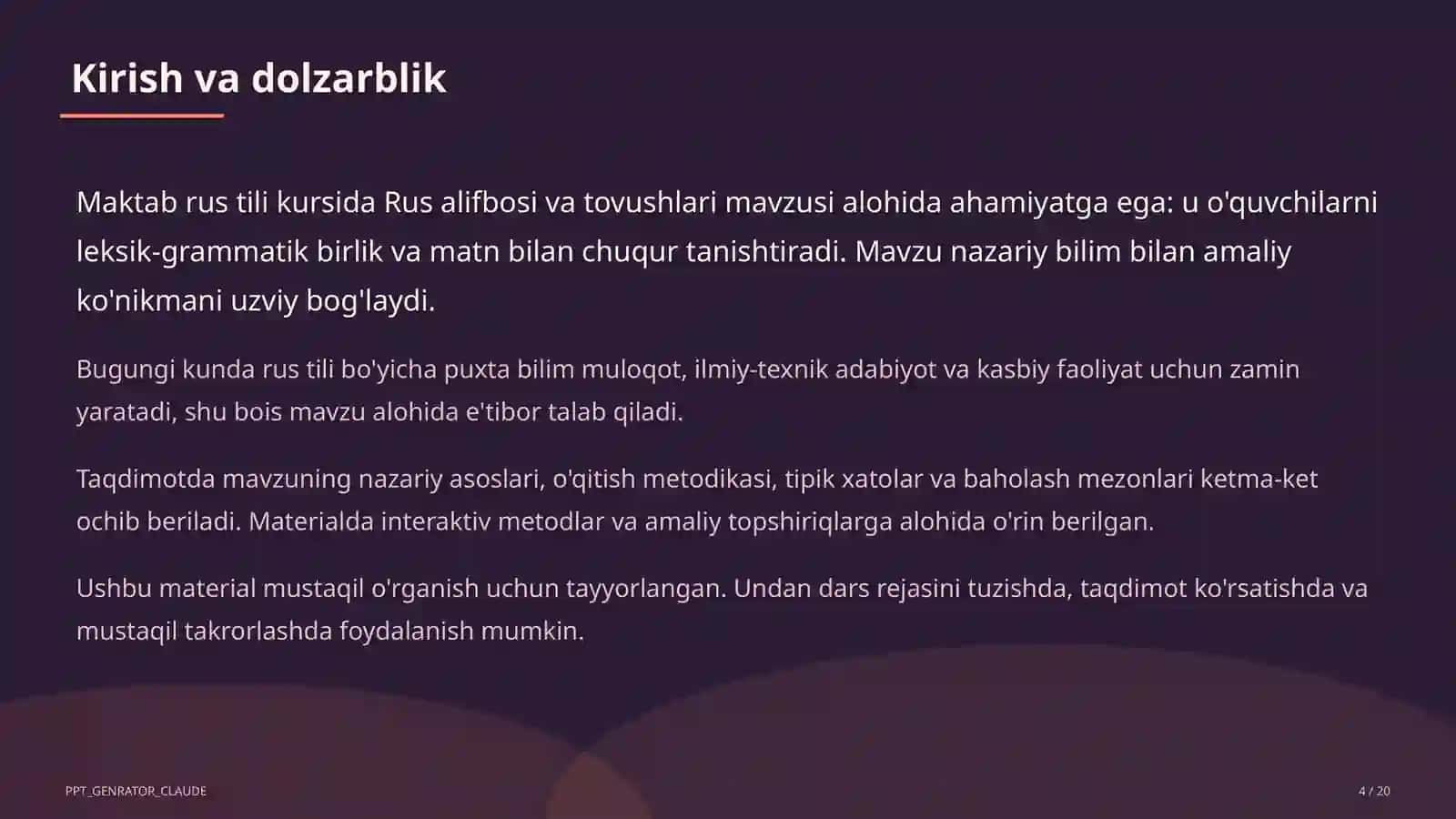 Rus alifbosi va tovushlari (2-sinf) 4