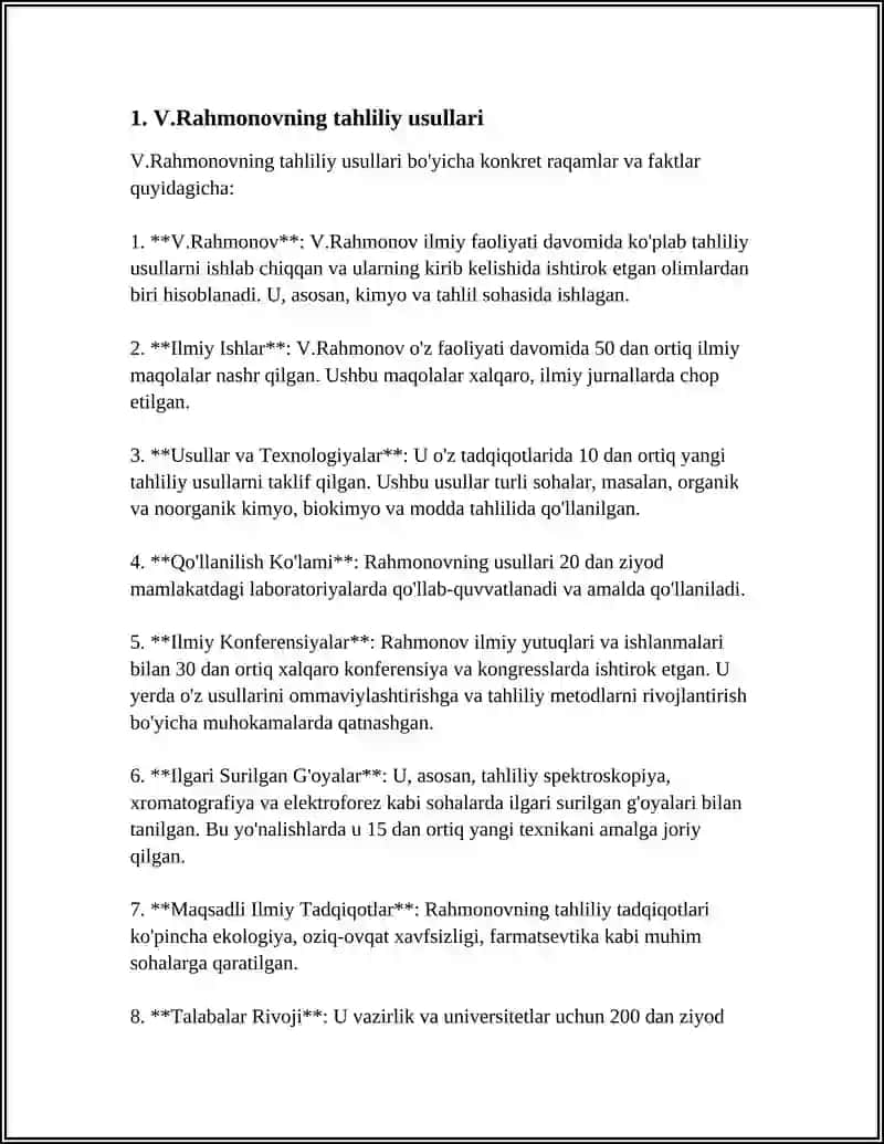 V.RAHMONOVNING MATNIY TADQIQ BÒYICHA KUZATISHLAR 4