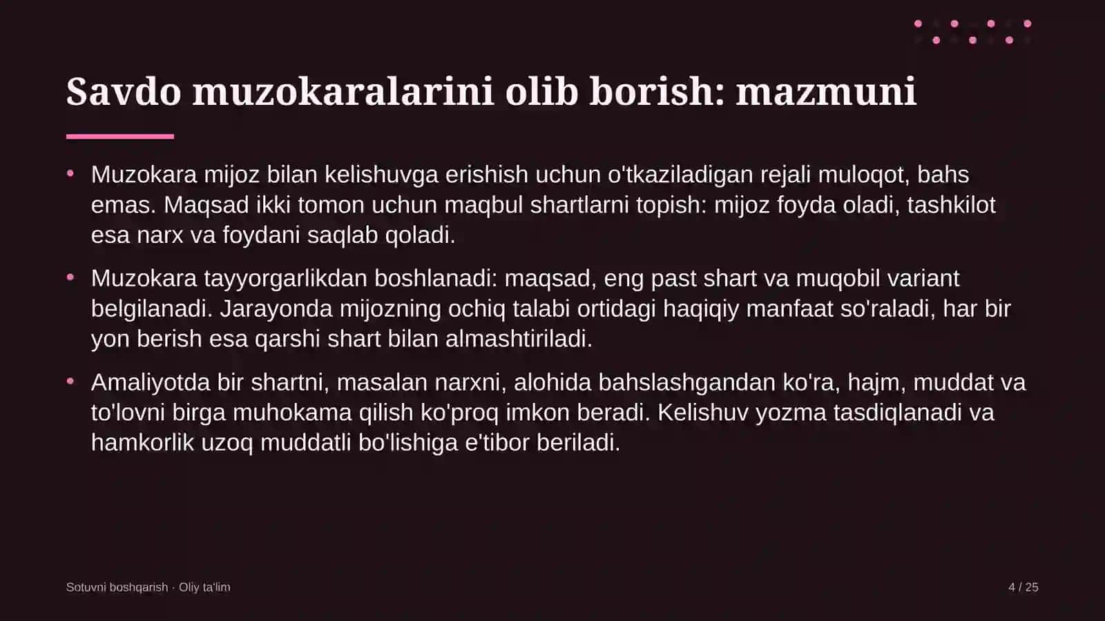 Chorvachilik xo'jaliklarida savdo muzokaralarini olib borish 4