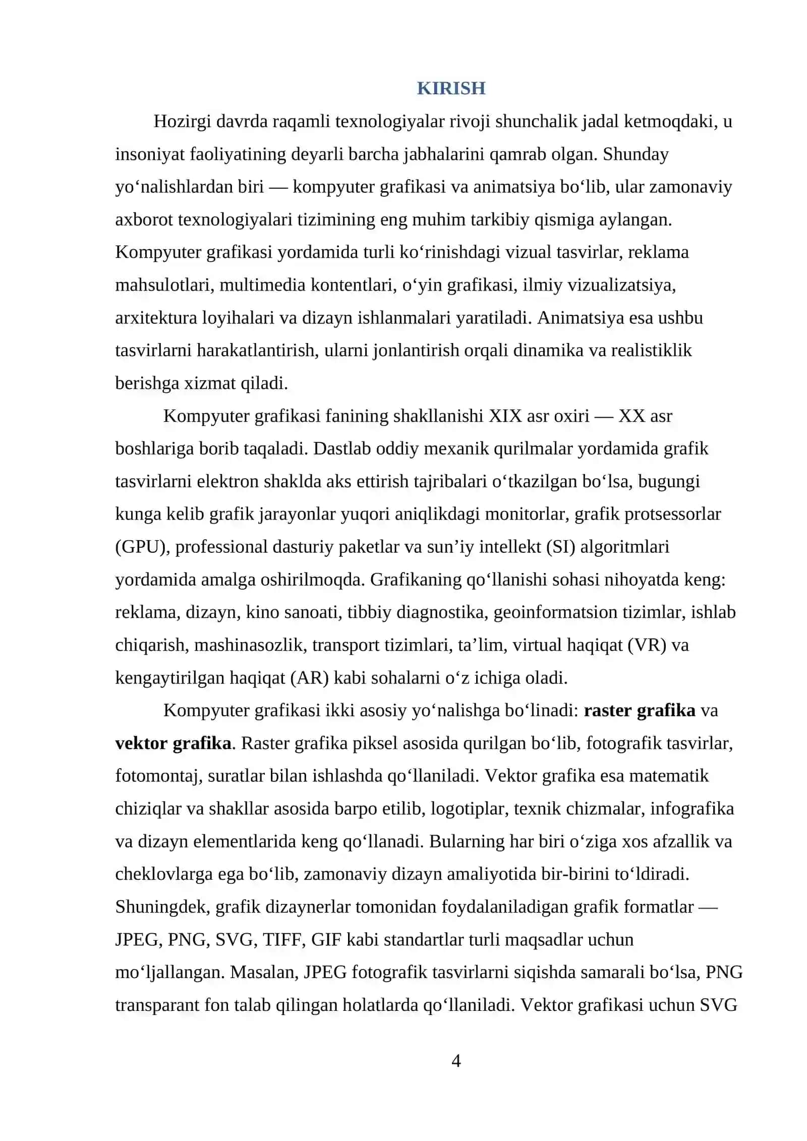 Kompyuter grafikasi va animatsiya dasturiy vositalari 4