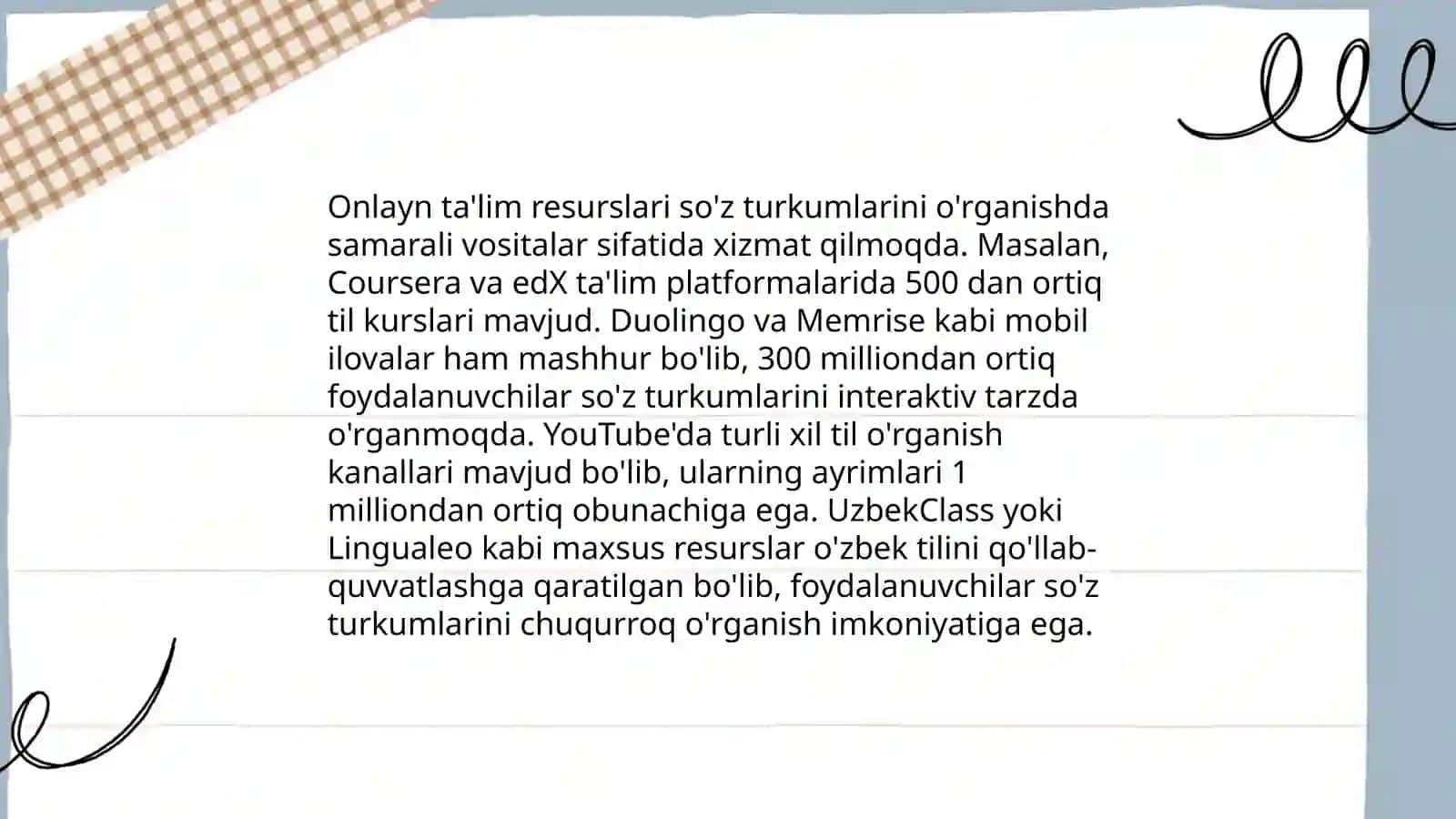 Internetdan boshlanģich sinflarda soz turkumlarini órganishga oid malumotlarni yiģish 4