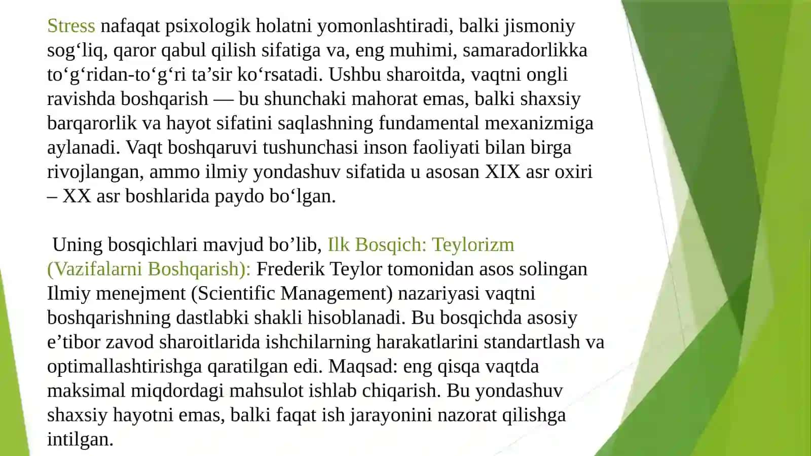 Stresslarni boshqarish va samaradorlikka erishishda vaqt boshqaruvi 4