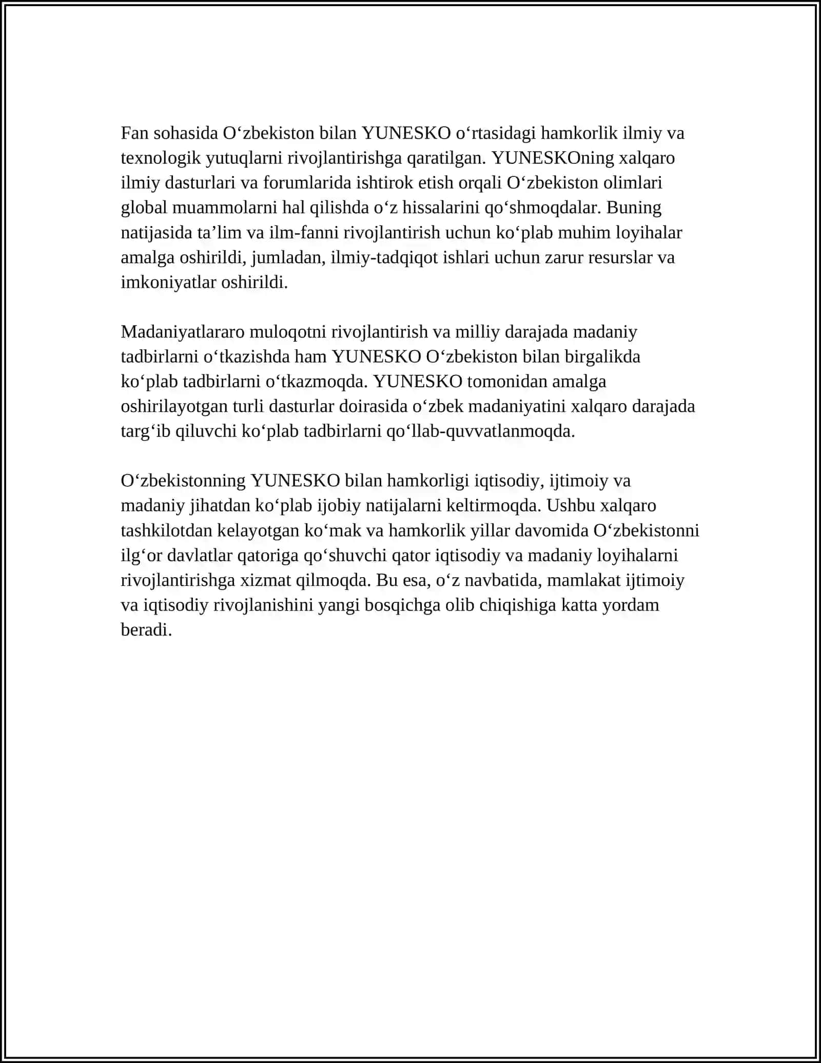 O‘ZBEKISTON MADANIY MEROS OBYEKTLARINING YUNESKO RO‘YXATIGA KIRITILISH TARIXI 4