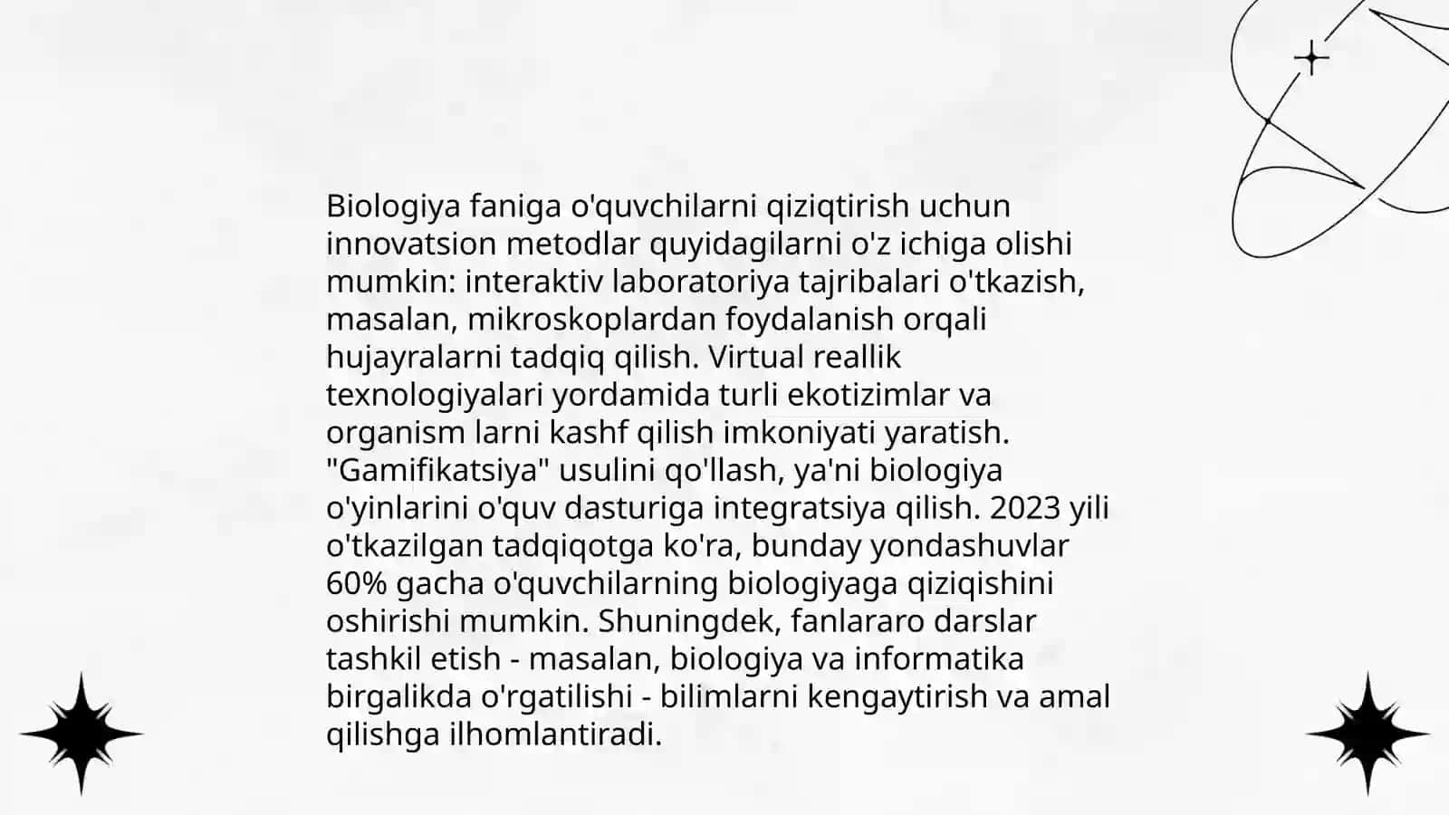 Biologiya o'qitishda o'quv-bilish faoliyatini tashkil etish va boshqarish yo'llari 4