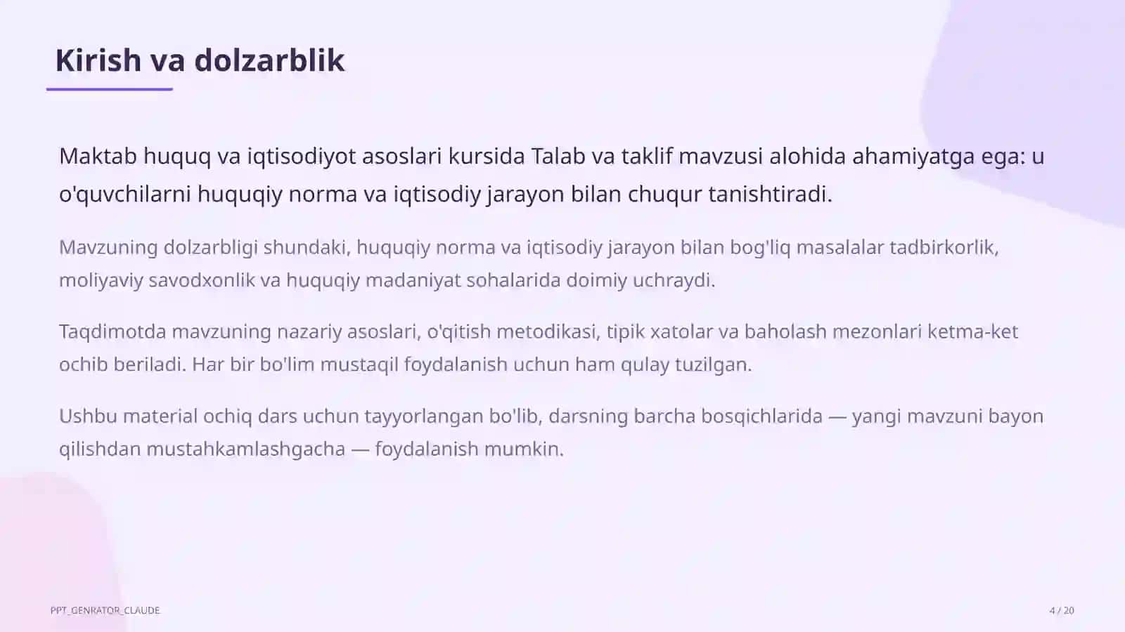Talab va taklif (9-sinf) 4