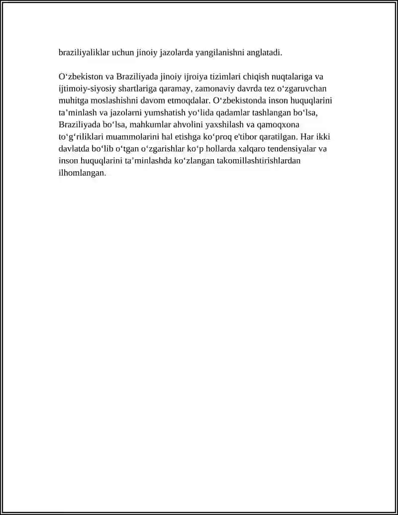 Oʻzbekiston va Braziliyada jinoiy ijroiya qonunchiligining tarixi va rivojlanishi 4