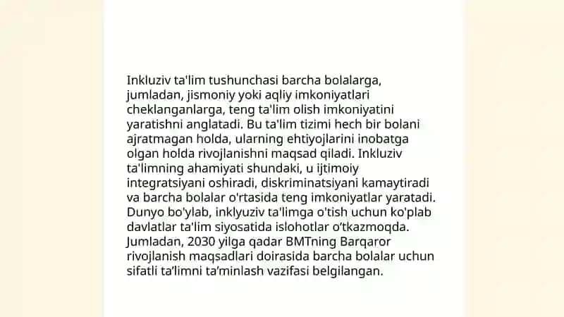 Mehrli maktab inkliyuziv va uydagi ta'limni tashkil etishning zarurati va huquqiy asoslari 4