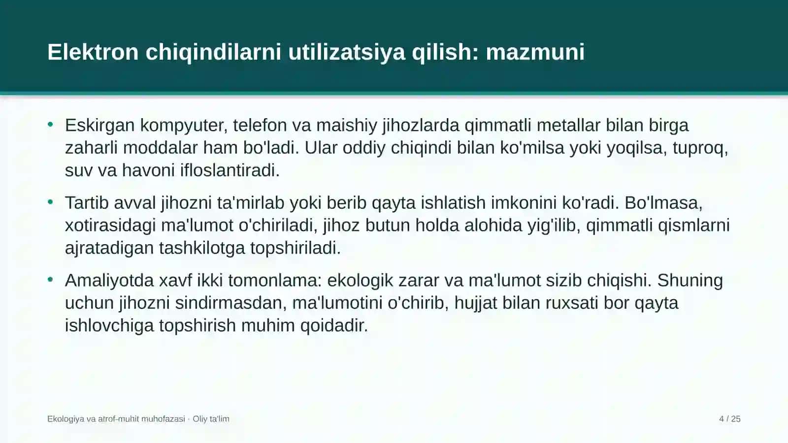 Baliqchilik xo'jaliklarida elektron chiqindilarni utilizatsiya qilish 4