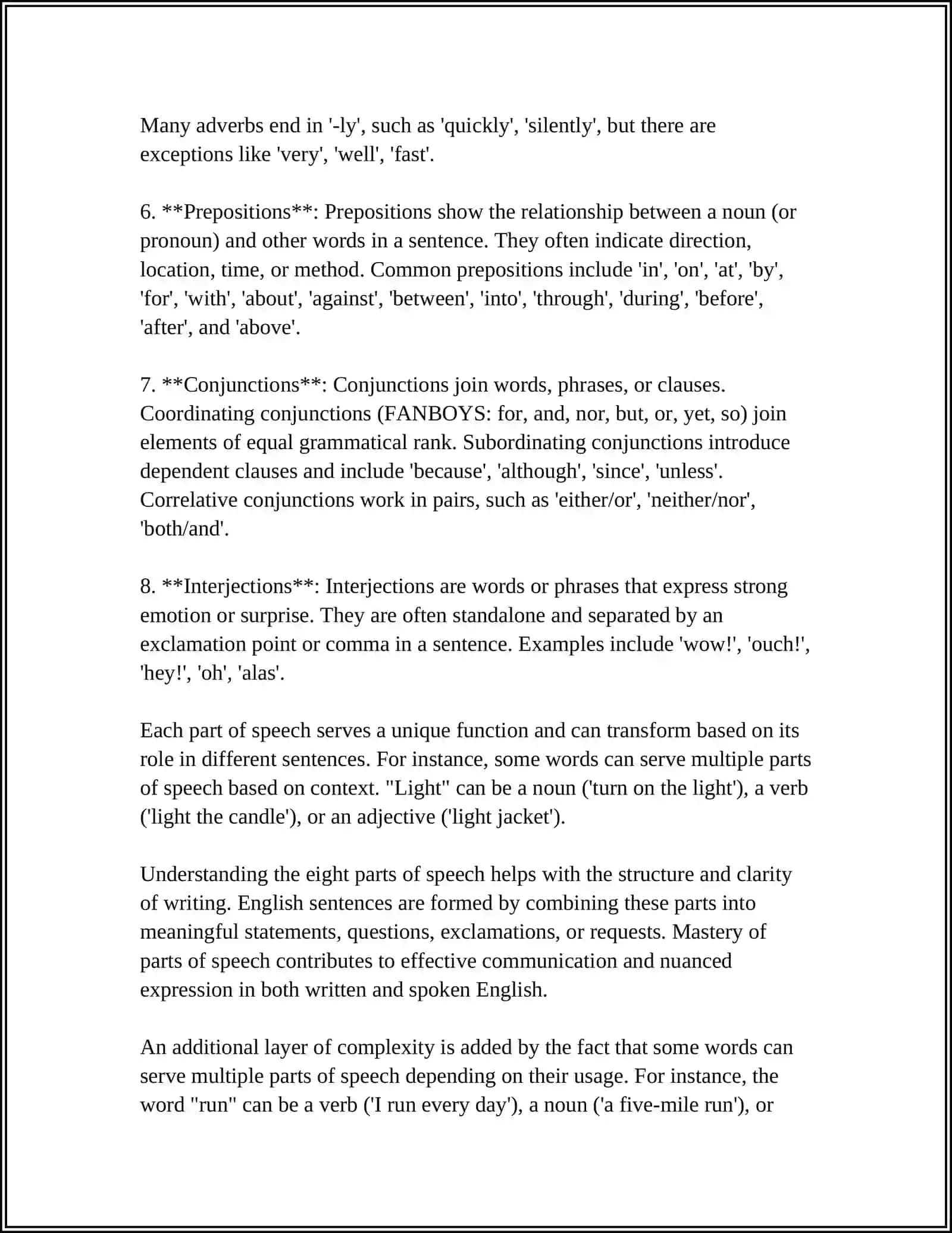 Parts of Speech 4