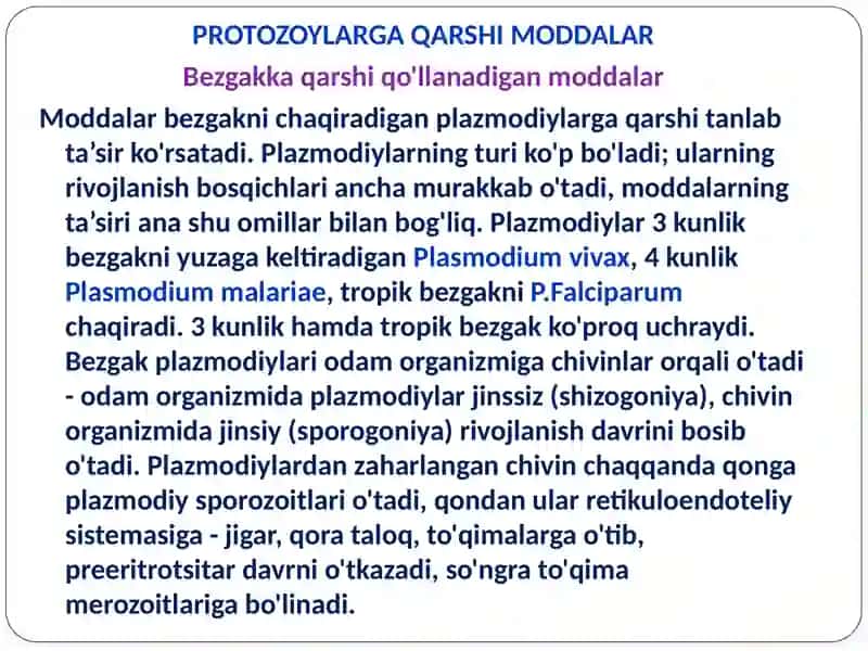 Gijjalarga qarshi taʼsir etuvchi dorilar vositalari 4