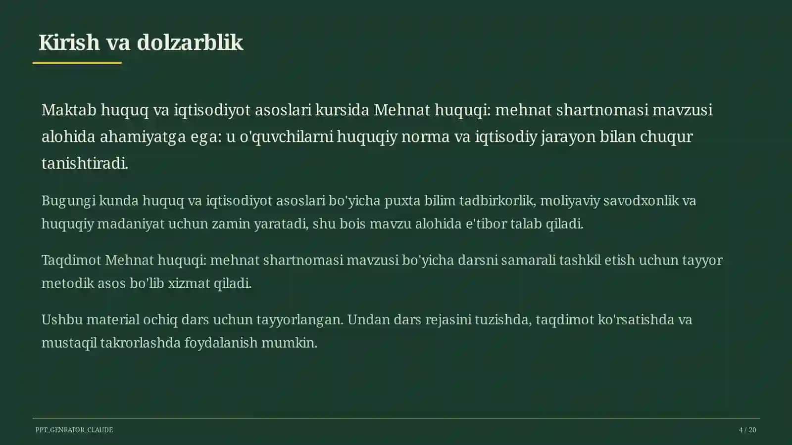 Mehnat huquqi: mehnat shartnomasi (9-sinf) 4