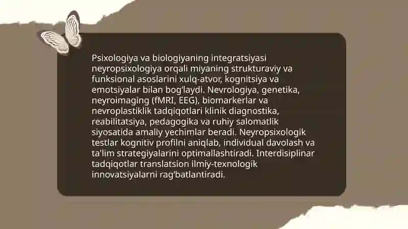 Psixologiya fanini zamonaviy fanlar tizimida tutgan oʻrni 4