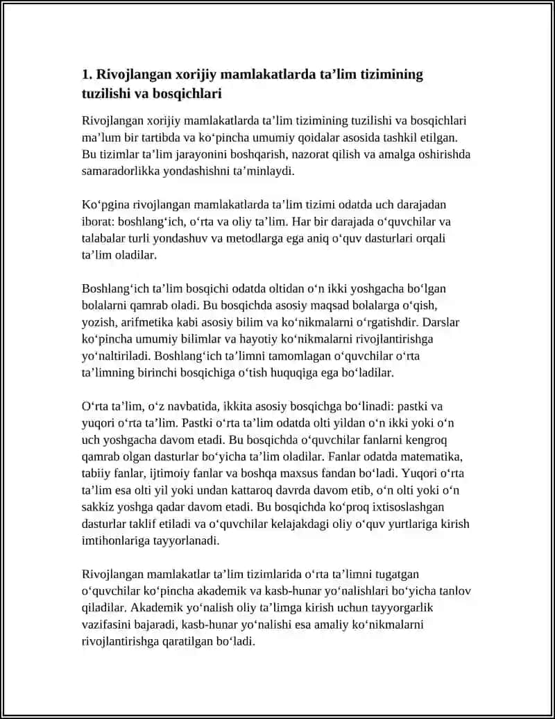 RIVOJLANGAN XORIJIY MAMLAKATLARDA TA'LIM TIZIMI 4